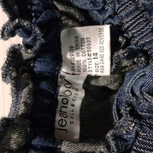 Long denim dress short sleeve by Newport News size 14.